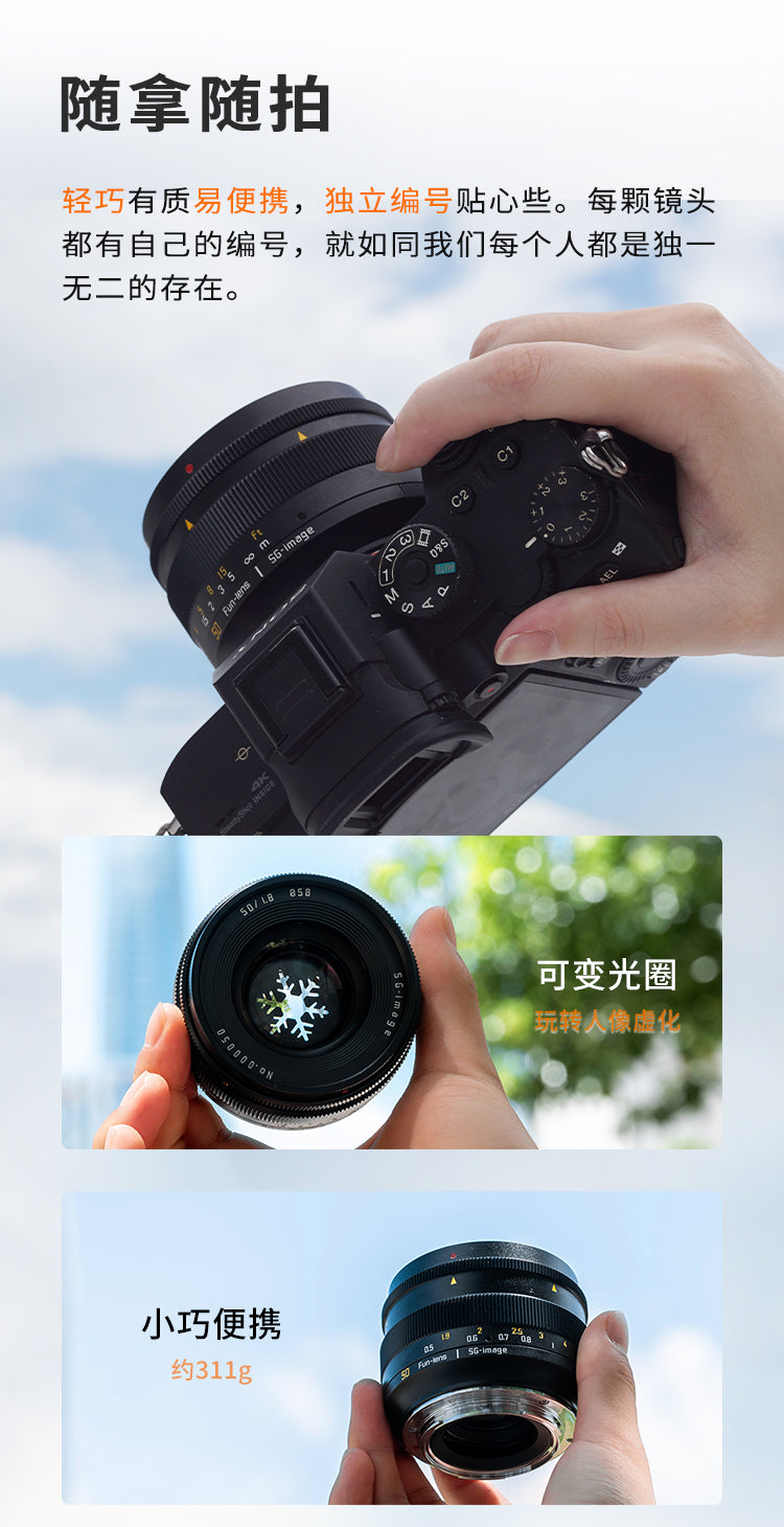 50mm F1.8 Full frame manual lens camera 超值全画幅镜头摄像必备 sony cannon nikon fuji leica